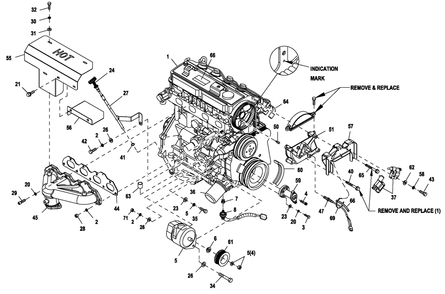 Engine Common Prt 2.4l G2 45kw Diagram and Parts List for ET04524JNSX (6136189 - 6805138)(2011) Generac Generator
