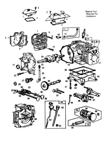 Engine Diagram and Parts List for 6931-3  Generac Generator