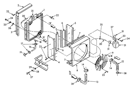 Radiator Diagram and Parts List for 9303-4  Generac Generator