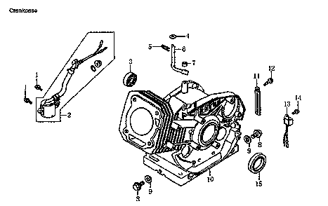 Crankcase Diagram and Parts List for GP6500E-5941-3  Generac Generator