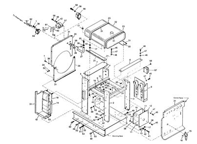 Compartment Diagram and Parts List for 1012-A  Generac Welder