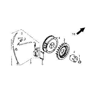Part Location Diagram of 0J58620138 Generac Flywheel nut