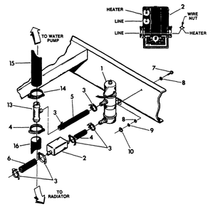 Engine Coolant Heater Diagram and Parts List for 9300-4  Generac Generator