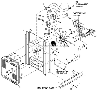 Cooling System 5.4l/6.8l 0/S C3 (1) Diagram and Parts List for QT07068GNNNA (5011556)(2008) Generac Generator