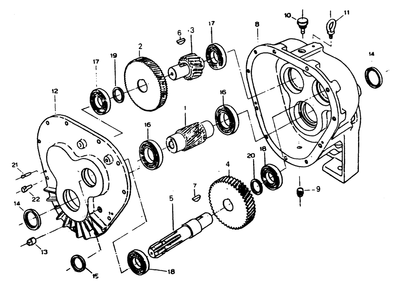 Gearbox Diagram and Parts List for 6871-4  Generac Generator