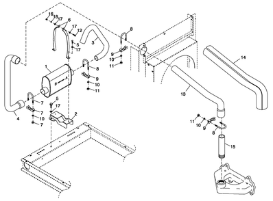 Exhaust System Diagram and Parts List for 0052100 (4322171 - 4334594)(2006) Generac Generator