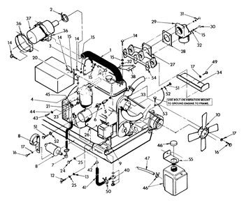 Engine Common Parts Diagram and Parts List for 9410-0 (Np80d)(Rv Gen) Generac Generator