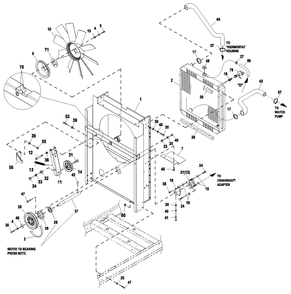 C2 Cooling Sytem And Fan Drive 1 Diagram and Parts List for ET06024KNSX (5959464 - 6152116)(2010) Generac Generator