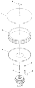 4.3l Air Cleaner Diagram and Parts List for 0049140 (3728577 - 3731061)(2003) Generac Generator