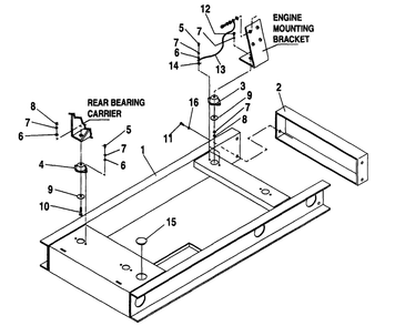 Mounting Base Diagram and Parts List for 0611-4  Generac Generator