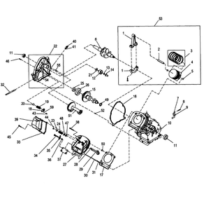 Long Block Assembly Diagram and Parts List for 005747-2  Generac Generator