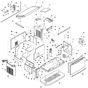 Enclosure Diagram and Parts List for 0062660 (8691208 - 8691243)(2014) Generac Generator