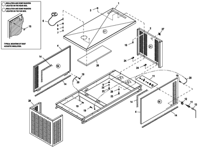 Ev Enclosure C1 Cpl Diagram and Parts List for QT02224ANAX (5931780 - 9251667)(2014) Generac Generator