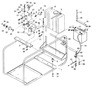 Mounting Base Diagram and Parts List for 8338-0  Generac Welder