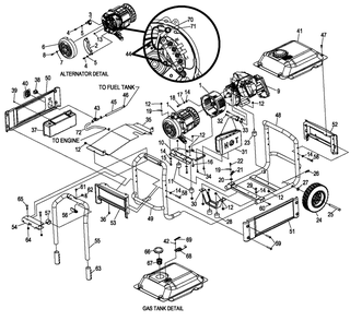 Ev Xg4000 Model 005778 Diagram and Parts List for 0057780 (5666402 - 6168987)(2010) Generac Generator