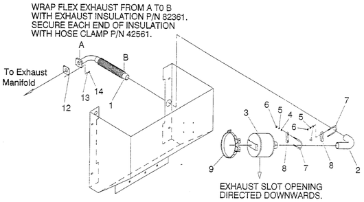 Exhaust Diagram and Parts List for 4136-0  Generac Generator