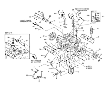 4.3 Liter Engine (Part 2) Diagram and Parts List for 9135-3  Generac Generator