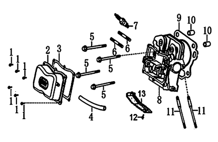 Cylinder Head 2 Diagram and Parts List for 0064270 (7654565A)(2012) Generac Generator