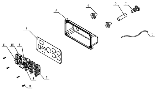 Control Panel Diagram and Parts List for 0064310 (P385240 - 50007087B)(2016) Generac Generator