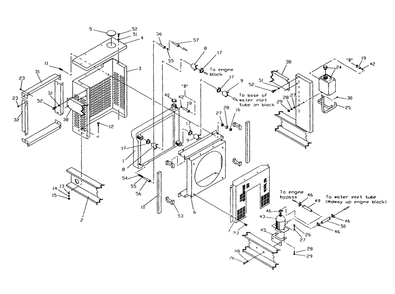 Radiator Diagram and Parts List for 0611-4  Generac Generator