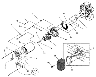 Generator Drawing No. 92389 Diagram and Parts List for MC10000 (9809-0)(9809-0) Generac Generator