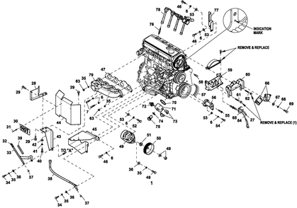 Engine Common Parts 2.4l G2 Turbo Diagram and Parts List for QT06024AVSN (5364471 - 5369398)(2009) Generac Generator