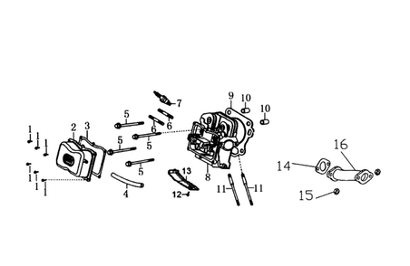 Cylinder Head Diagram and Parts List for 006001-0  Generac Generator
