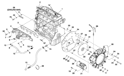 Engine Common Parts 2.4l G2 Diagram and Parts List for QT02724ANAN (5041854 - 5046648)(2008) Generac Generator