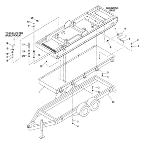 Trailer Diagram and Parts List for 4063-0  Generac Generator