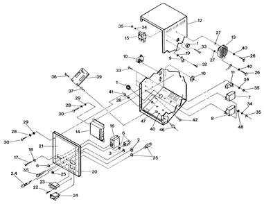 Control Panel Diagram and Parts List for 9343-0  Generac Generator