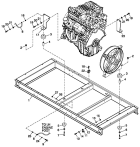 Mounting Base Diagram and Parts List for 0054200 (4868635 - 5101685)(2008) Generac Generator