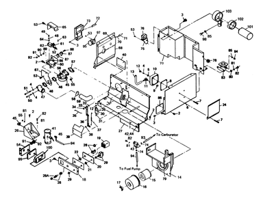 Engine Shrouding Diagram and Parts List for 6208-6  Generac Generator