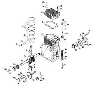Engine Diagram and Parts List for 6153-0  Generac Generator