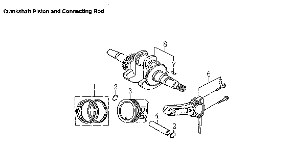 Crankshaft piston & connect rod Diagram and Parts List for LP3250-6000-0  Generac Generator
