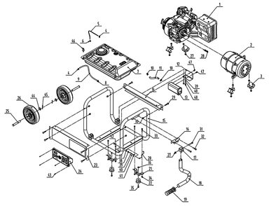 Unit Diagram and Parts List for 0064320 (9246767B - 9838267B)(2015) Generac Generator