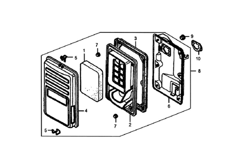 Air Cleaner Diagram and Parts List for 005939-0  Generac Generator