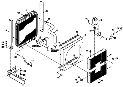 Ev Radiator 3.9l G8 Diagram and Parts List for 0050120 (3844420)(2004) Generac Generator