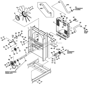 C2 Cooling System And Fan Drive Diagram and Parts List for CT03624JNAN (2009V35519)(2009) Generac Generator