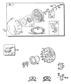 Ignition And Recoil Starter Diagram and Parts List for 4W113C (9163-1)(9163-1) Generac Generator
