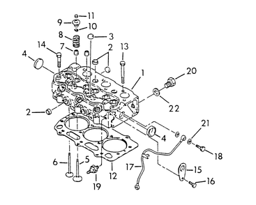 Cylinder Head Diagram and Parts List for 9344-1  Generac Generator
