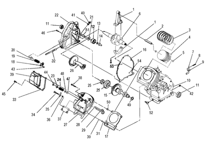 Engine 1 Diagram and Parts List for 0046790 (3568033 - 3798919)(2014) Generac Generator