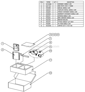 Ev Mobile Link Diagram and Parts List for HT08054JNAX (3000089944)(2016) Generac Generator
