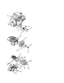 Blower Housing/Flywheel Diagram and Parts List for EHC00952  Generac Engine