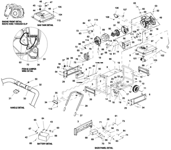 Ev Xg8000es Carb Diagram and Parts List for 0061480 (7141007 - 8192930)(2013) Generac Generator