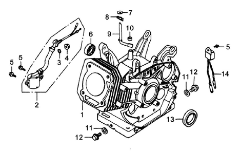 Crankcase Diagram and Parts List for 005939-0  Generac Generator