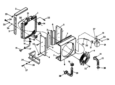 Radiator Diagram and Parts List for 9300-4  Generac Generator