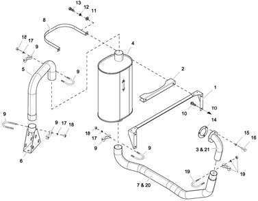 Ev Muffler Exh 2.4l G2 Turbo Diagram and Parts List for QT03624ANAX (5930580 - 9222162)(2012) Generac Generator