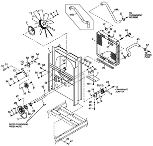 C2 Cooling System And Fan Drive Diagram and Parts List for 0056090 (5246790)(2008) Generac Generator