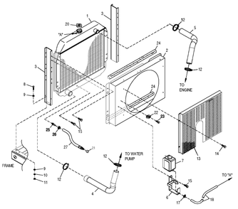 Radiator Diagram and Parts List for 0049882 (4060538 - 4163236)(2005) Generac Generator
