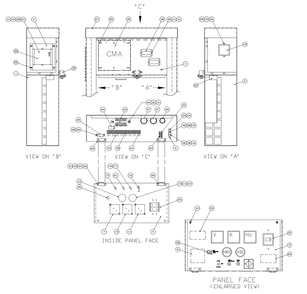 Control Panel Diagram and Parts List for 0044741 (3580728 - 3694588)(2014) Generac Generator